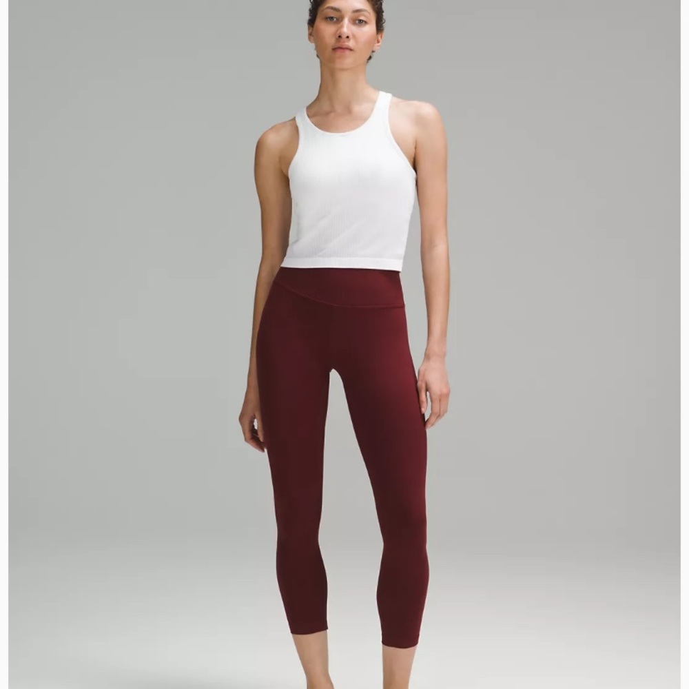 Lululemon Align Nulu Leggings 7/8 Length Burgundy 2